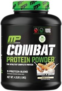 MusclePharm Combat Protein Powder - Essential blend of Whey, Isolate, Casein and Egg Protein with BCAA's and Glutamine for Recovery, Cookies 'N' Cream, 4 Pound