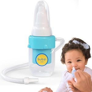 Bubzi Co Quick-Relief Baby Nasal Aspirator, Baby Nose Sucker for Baby, No Filters Required, Safe, BPA Free, Soft Tip Newborn Booger Sucker, Manual Nose Cleaner