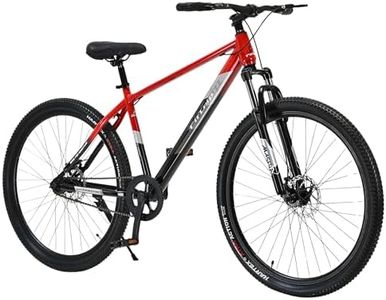 FitTrip Dominator 29T MTB Cycle for Men Non Gear | Zoom Masera Lockout Suspension | Jak 7 Dual Disk Brakes | Dual Tone Paintjob with Crystals | Single Speed | Zero Maintenance (Rouge Red)