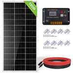 ECO-WORTHY 200 Watt Solar Starter Kit: 1pc 195W Mono Solar Panel + 30A Charger Controller with 2 USB Ports + Solar Cable + Z Mounting Brackets Solar Basic Kit for RV Homes Boat