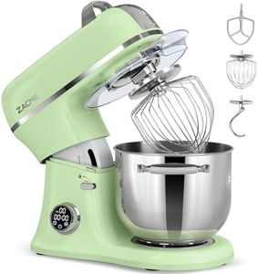 ZACME 7 Quart Stand Mixer Aluminum Die Casting, 650W 12 Speed Tilt-Head Kitchen Electric Stand Mixer, Household Food Mixer with Stainless Steel Bowl, Dough Hook, Whisk and Beater-Pistachio