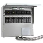 510C Pro/Tran2 50-Amp 10-Circuit 2 Manual Transfer Switch with Watt Meters