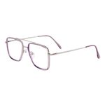 Dervin Blue Light Blocking Blue Cut Zero Power anti-glare Retro Square Eyeglasses, Frame for Eye Protection from UV by Computer/Tablet/Mobile/Laptop (Purple)