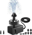 SZMP Bird Bath Fountains, Upgraded 24-Hours Working Bird Bath Fountain Pump with Lights & 7 Nozzle, 16.4Ft Power Cord & Adapter, Adjustable Water Pump for Garden, Pond, Fish Tank, Outdoor (White)