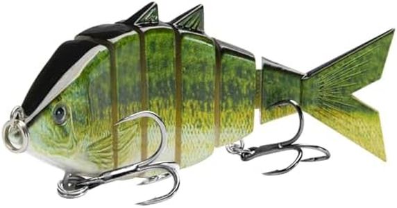 BASSDASH Bone Swimbait Multi Jointed Hard Fishing Lure for Bass Trout Bluegill Pike with Angled Cut Segments 3.7in/0.66oz