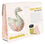 Décopatch - Ref KIT027C - Swan Mini Kit - Suitable for Children - Includes White Papier Mache Animal, 2 x Décopatch Sheets, Brush & Pot of PaperPatch Glue