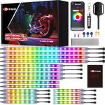 18pcs Underglow LED Strip Light Kit with APP Control, Dual Zone, Brake Turn Signal, 12V Waterproof Pixelglow Effects for Motorcycles, Trikes, Golf Carts, ATVs, UTVs - M18AP