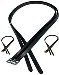 Majestic Ally Genuine Leather English Stirrup Leathers, Ideal for Schooling and Daily use (Pack of 2) (Black, 48 Inch)