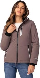 Free Country Women's Winter Softshell Coat Jacket Lined Warm Insulated Hooded Fleece Water & Wind Resistant-Driftwood-Size M