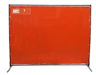 Arc Union PVC Welding Screen Panel with Metal Frame (4x6 ft) - CE EN1598-2011 Norms, Transparent, UV, Flame Resistance Welding Curtain Useful for Workshop, Industrial and Contract Sites - Orange