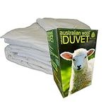 Australian Sheep Wool Duvet King Size - All Season Moisture Wicking Cooling Blanket - Warm, Fluffy Comforter Insert Quilt with 100% Cotton Cover for Hot Sleepers