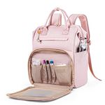 Fasrom Nurse Backpack with Padded Laptop Sleeve for Medical Supplies Storage, Nursing Clinical Work Bag for Women Nurses, Nursing School Students, Health Professionals, Pink (Empty Bag Only)