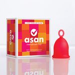 Asan Menstrual Cup - Easiest Cup to Insert & Remove I Special Ring Design | Premium Medical Grade Silicone I Designed in The USA (Light/Medium Flow)