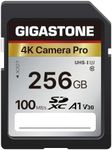 Gigastone 256GB SDXC Memory Card 4K Pro Series Transfer Speed Up to 100MB/s Compatible with Canon Nikon Sony Camcorder, A1 V30 UHS-I Class 10 for 4K UHD Video