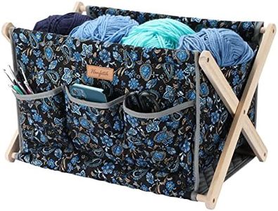 Hanfetch Yarn Caddy Large Size Yarn Storage Organizer for Yarn Skeins-Organizer for Crochet Hooks Knitting Needles Other Accessories (Paisley-Purple1)