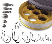 Yoyito Aluminum Hand Line Reel Pocket/Travel Fishing Kit (Gold Reel / 20 lb Clear line)