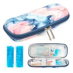 Insulin Travel Case, Small EVA Diabetic Insulated Organizer Portable Cooling Bag for Medication Cooling Insulation, Epi Pen Carrying Bag with 2 Ice Pack by YOUSHARES (Quicksand Powder)