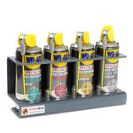 Amberquip Storage Holder for Spray Cans. Holds 4x Aerosol Cans. Wall Mountable. Ideal for Workshop or Van, Grey