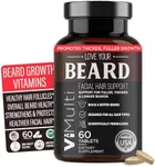 ViMulti Love Your Beard Supplements for Faster Hair Growth – Promotes a Thicker, Fuller, Masculine Beard Quickly for All Hair Types w/29 Hair & Beard Growth Vitamins