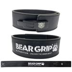 BEAR GRIP Power Belt - Elite Edition Premium Double Pong Weight Lifting Belt (XL, Black - 4 Lever Power Belt)