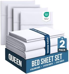 Utopia Bedding Queen Bed Sheets Set - Pack of 2 Sheet Sets - Perfect for Spa, Hotel, & Guest Bedroom - Brushed Microfiber - Shrinkage and Fade Resistant - Easy Care (White)