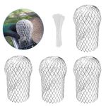 8 Pcs Aluminum Gutter Guards, 3.5" Metal Downpipe Leaf Guard Gutter Downspout Guard, Expandable Down Pipe Leaf Strainer Gutter Screen Covers, 2 to 4" Gutter Leaf Guard Mesh to Stop Leaves Moss Mud