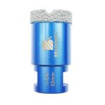 1-1/4 Inch Diamond Core Drill Bit for Porcelain Tile Ceramic Marble Granite Drilling,BRSCHNITT 1pc Vacuum Brazed Diamond Hole Saw with 5/8-11 Thread (32mm)