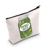 LEVLO Pickle Cosmetic Make Up Bag Gift For Pickle Lover Canned Pickle Make Up Zipper Pouch Bag Pickle Gift, Pickle , Cosmetic Bag