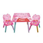 Peppa Pig Wooden Table & 2 Chairs Set by Nixy Children, Pink