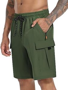 Men's Cargo Shorts Quick Dry Lightweight Stretch Hiking Shorts for Men with 5 Pockets No Lining Olive