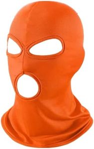 WYSUMMER 3 Hole Full Face Mask, Women Men Thin Balaclava Face Mask for Motorcycle Bike Hunting Cycling Cap Ski, Three Holes Orange, One Size