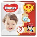 Huggies Ultra Comfort Nappies, Size 3 (4-9 kg), 56 Pieces