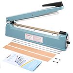 ZEGEL 12" Heat Sealing Hand Impulse Poly Sealer Closer Machine W/ Element Grip & Teflon