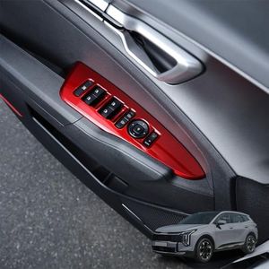 Amzcar Compatible with Kia Sportage 2025 2026 Accessories Door Lock Switch Covers 4PCS (Red)