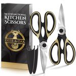 Deer & Oak Premium Kitchen Scissors Heavy Duty - 2X Meat Scissors - Pizza Scissors - Heavy Duty Scissors for Kitchen Use - Kitchen Scissors UK Dishwasher Safe - Kitchen Scissor - Multifunctional use