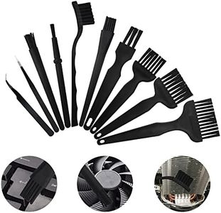 XINMEIWEN 10 in 1 Portable Plastic Handle Nylon Anti Static Brushes Keyboard Cleaning Brush Kit for Cleaning Computer Keyboard Car Lab (Black)