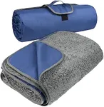 Tirrinia Large Waterproof Outdoor Blanket, Soft Warm Windproof Stadium Blanket with Sherpa Fleece and Foldable for Outdoor Sport, Baseball, Football, Beach, Concerts, Car,66" x 90"