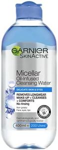 Garnier Micellar Cleansing Water For Delicate Skin 400ml, Cleanser & Makeup Remover For Delicate Skin & Eyes, Recognised By The British Skin Foundation, Use With Reusable Micellar Eco Pads