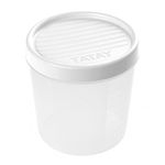 TATAY Food Storage, Airtight, 1L of Capacity, Screw Lid, BPA free, Suitable Microwave and Dishwasher, White. Measures: 12 x 12 x 12,5 cm