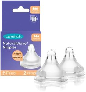 Lansinoh NaturalWave Baby Bottle Nipples, Fast Flow, Size L, Anti-Colic, 2 Count