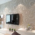 HANMERO Modern Minimalist Wallpaper Featuring Abstract Curves with Touch of Glitter Non-Woven 3D Wallpaper for Bedroom Living Room TV Backdrop(Premium Brown)