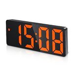 Criacr Digital Alarm Clock, USB/Battery Powered Alarm Clocks Bedside with Large LED Display, Digital Clock with 3 Adjustable Brightness, Voice Control, 12/24Hr (Orange)