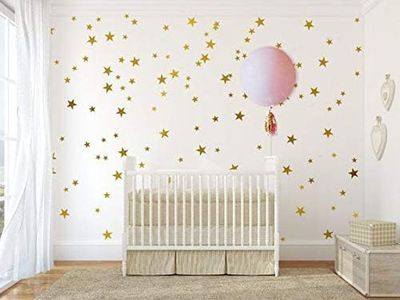 Wall Decals Gold Stars +"2 Inch 200pcs"+"Easy to Peel Easy to Stick" +"Safe on Walls & Paint" + Metallic Vinyl Decor by BUGYBAGY (Gold Stars, 2 inch)