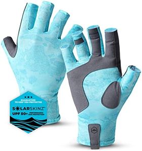 Tough Outdoors UV Fishing Gloves - Fingerless Fishing Gloves Men & Women - UPF 50+ Sun Gloves - UV Protection Kayaking Gloves - Sun Protection Fishing Gloves - Paddling Gloves & Sailing Gloves