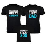 TheYaYaCafe The Grandfather The Father The Son Family T-Shirts Set of 3 - Black - Grandpa-L- Dad- Months- Son 1-2 Years