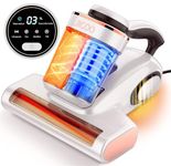 JIGOO Bed Vacuum Cleaner, Mattress Vacuum Cleaner with UV & Ultrasonic and High Heating, 13Kpa Suction 500W Powerful Double Cup Handheld Vacuums (J300 Corded)