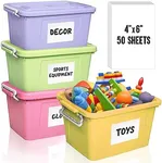 MESS Large Bin Labels for Storage Bins (50 6x4) Storage Bin Labels - Pantry Labels - Labels for Organizing - Removable Labels for Storage Bins Craft Organization - Moving Labels for Boxes