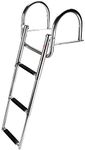 YaeMarine Stainless Steel in-Board 3 Steps Telescoping Boat Ladder Folding Dock Ladder for Marine Boat Yacht Swimming Pool