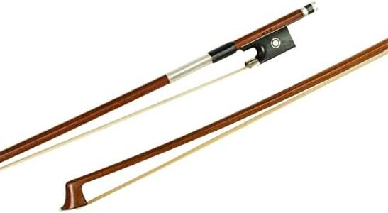 MI&VI NB-510 Brazilwood Violin Bow (1/8 Size) with Ebony Frog | Octagonal Silver Mount | Well Balanced | Light Weight | Real Mongolian Horse Hair - MIVI Music