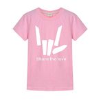 Thombase Share The Love Steven Sharer T-Shirts You Tube Trending Tee White (Pink, 140(7-8years))